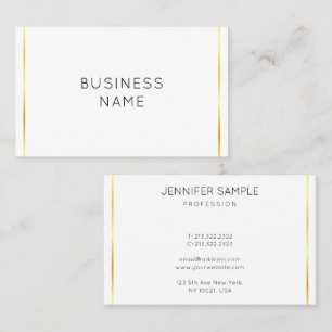 Moderne elegante Corporate Gold Streifen Weiß Visitenkarte