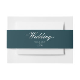 Moderne elegante Cotton Dark Green Wedding Einladungsbanderole
