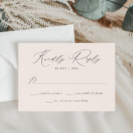 Moderne, elegante Cream Wedding RSVP Karte