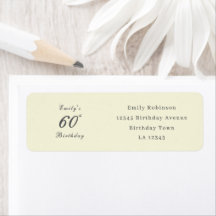 Moderne elegante Creme 60. Geburtstagsadresse