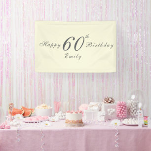 Moderne elegante Creme 60. Geburtstagsfeier Banner