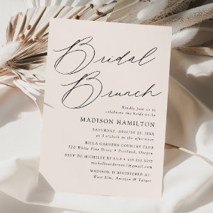 Moderne elegante Creme-Braut-Show-Brunch Einladung