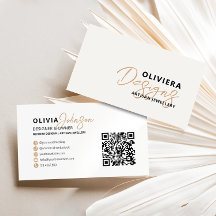 Moderne elegante Creme + gelbe Typografie QR Code