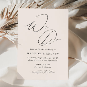 Moderne elegante Creme Wir heiraten Hochzeit Einladung