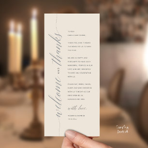 Moderne elegante Dankeskarten für das Hochzeitsdin Programm