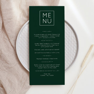 Moderne elegante Dark Green Menu Card Menükarte