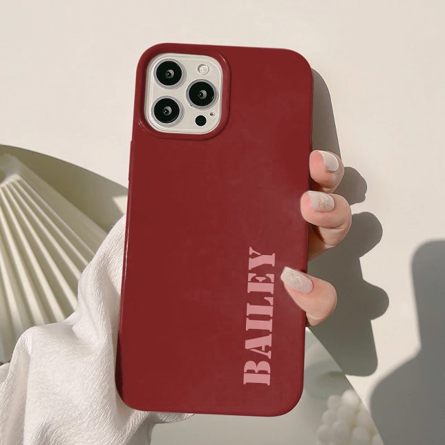 Moderne Elegante Deep Red Custom Case-Mate iPhone Hülle (Von Creator hochgeladen)