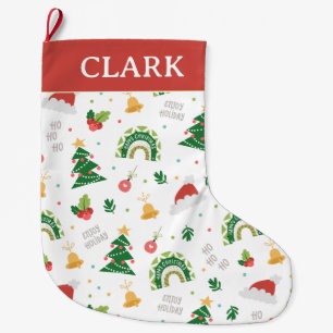 Moderne Elegante Dekorative Weihnachtsbilder Großer Weihnachtsstrumpf