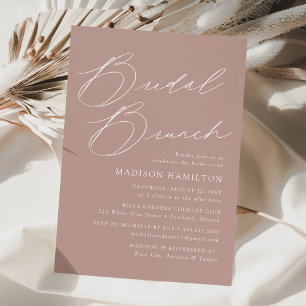 Moderne elegante Dusty Rose Bridal-Shower-Brunchpa Einladung