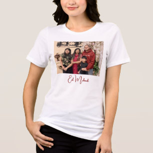 Moderne elegante Eid Mubarak-Familienfoto Tri-Blend Shirt