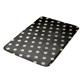 Moderne Elegante einfache Black Rose Gold Polka Do Badematte