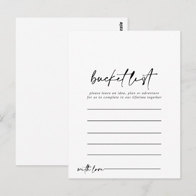 Moderne, elegante, einfache Eimerkarten Postkarte (Vorne/Hinten)