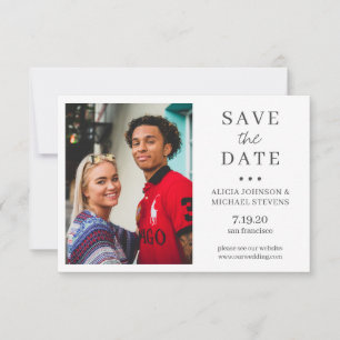 Moderne elegante einfache Foto-Hochzeit Save The Date