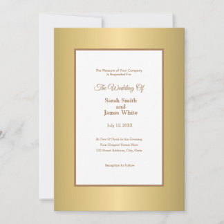 Moderne elegante einfache goldene Hochzeitseinladu Einladung