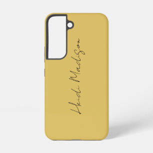 Moderne elegante einfache Goldfarbe Kalligrafie Samsung Galaxy Hülle