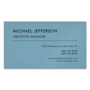 Moderne Elegante Einfache Hellblaue Magnetische Visitenkarte