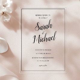 Moderne Elegante einfache Hochzeit Acryleinladungen