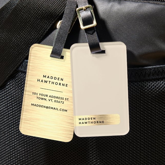 Moderne Elegante einfache Imitate Gold Brushed Met Gepäckanhänger (Von Creator hochgeladen)