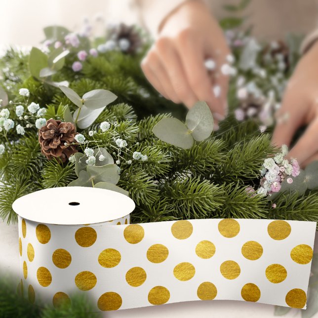 Moderne elegante, einfache, klassische weiße Goldp Satinband (Von Creator hochgeladen)