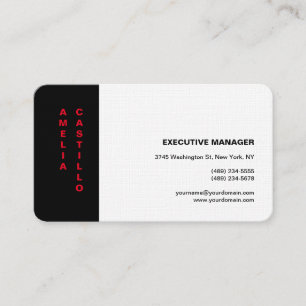 Moderne elegante einfache Premium-Leinen Schwarz W Visitenkarte