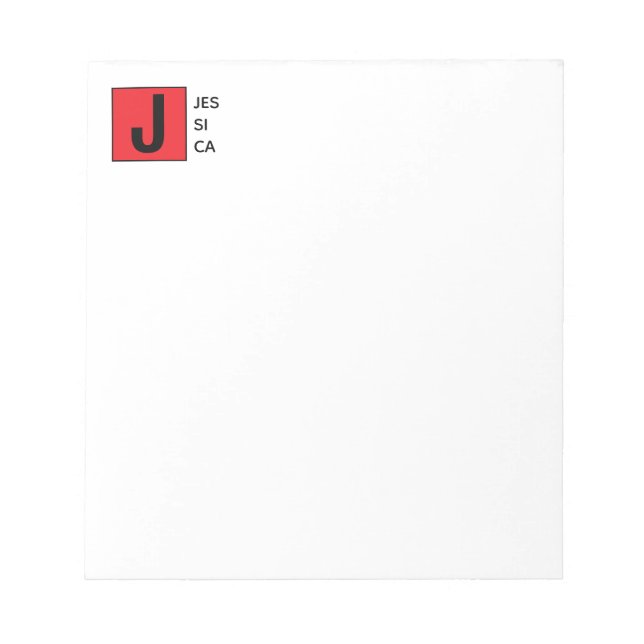 Moderne elegante einfache professionelle Monogramm Notizblock (Vorderseite)