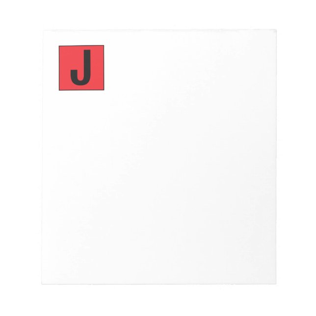 Moderne elegante einfache professionelle Monogramm Notizblock (Vorderseite)