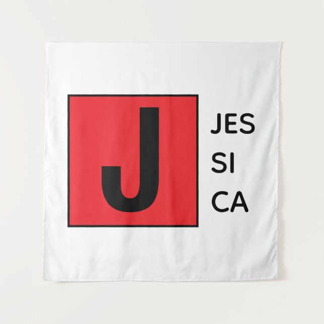 Moderne elegante einfache professionelle Monogramm Wandteppich (Vorderseite)