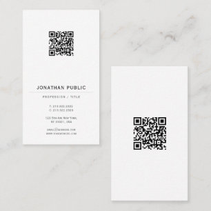 Moderne elegante einfache QR-Code-Vorlage Vertikal Visitenkarte