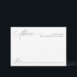 Moderne Elegante Einfache romantische Hochzeit Hinweiskarte<br><div class="desc">Elegant & Modern Wedding Advice Card : Diese Karte bietet Platz für Ihre Gäste,  um Ratschläge oder Wünsche auszufüllen. Es zeichnet sich durch eine romantische Kalligraphie und einen modernen Look aus.</div>
