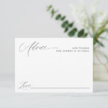 Moderne Elegante Einfache romantische Hochzeit Hinweiskarte<br><div class="desc">Elegant & Modern Wedding Advice Card : Diese Karte bietet Platz für Ihre Gäste,  um Ratschläge oder Wünsche auszufüllen. Es zeichnet sich durch eine romantische Kalligraphie und einen modernen Look aus.</div>