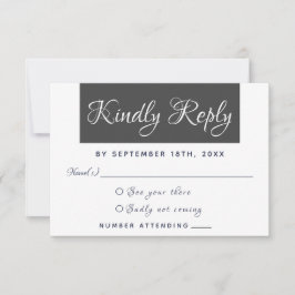 Moderne Elegante einfache Skripte mit freundlicher RSVP Karte