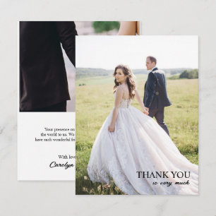 Moderne, elegante, einfache SkriptWedding Dankesch Dankeskarte