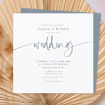 Moderne, elegante, einfache, staubblaue Hochzeitss Einladung<br><div class="desc">Moderne,  elegante,  einfache,  staubblaue Hochzeitsschrift</div>