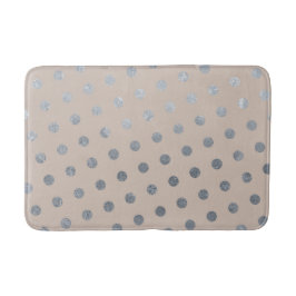 Moderne Elegante einfache Taupe & Silver Polka Dot Badematte