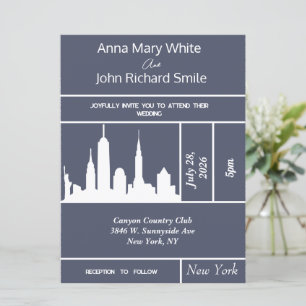 Moderne elegante Einladung nach New York City Skyl