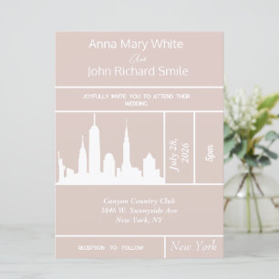 Moderne elegante Einladung nach New York City Skyl