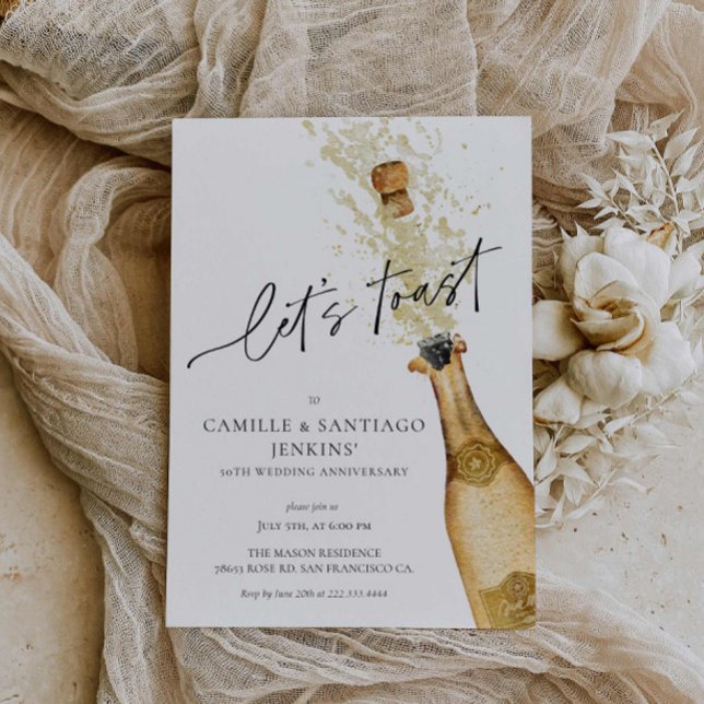 Moderne elegante Einladung zum 50. Hochzeitstag (Elegant Wedding Anniversary Invitation )