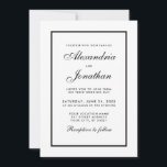 Moderne elegante Einladung zum Hochzeitsfest in Sc<br><div class="desc">Moderne Elegant,  doch einfach,  schwarz und weiß Hochzeit</div>
