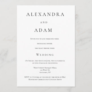 Moderne, elegante Einladungen für ein einfaches Pr