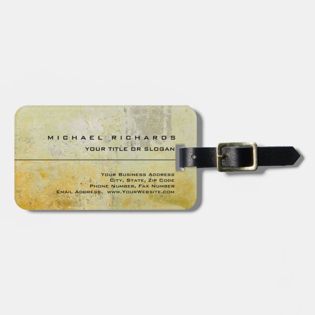 Moderne elegante, einzigartige Schlicht-gelbe Mort Gepäckanhänger (Vorderseite horizontal)