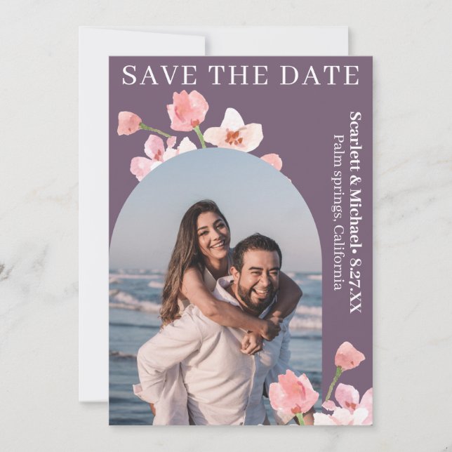 Moderne Elegante Erde Save The Date (Vorderseite)