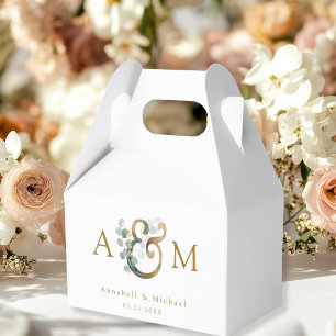 Moderne Elegante Eukalyptus Ampersand Hochzeit Geschenkschachtel