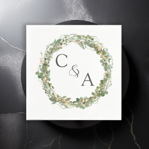 Moderne, elegante Eukalyptus-Hochzeit Serviette