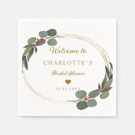 Moderne, elegante Eukalyptus-Hochzeit Serviette