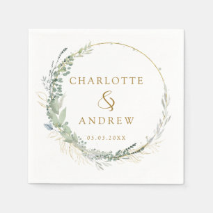 Moderne, elegante Eukalyptus-Hochzeit Serviette