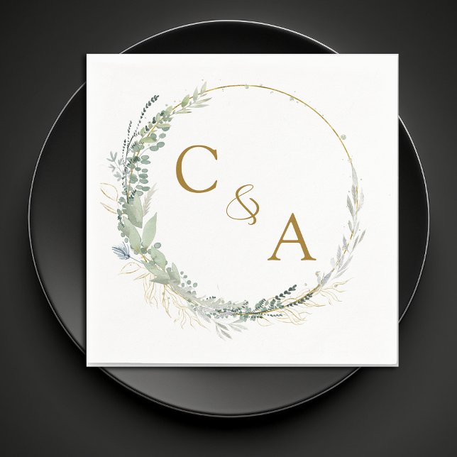 Moderne, elegante Eukalyptus-Hochzeitsnapkins Serviette (Von Creator hochgeladen)