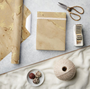 Moderne elegante falsche Gold-Wasserfarbe Marmormu Geschenkpapier