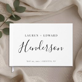 Moderne, elegante Familienname Hochzeit Gästebuch