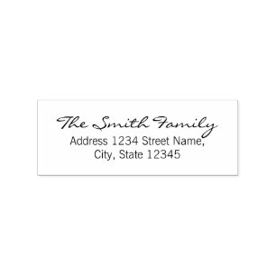 Moderne elegante Familienname-Rücksendeadresse Gummistempel