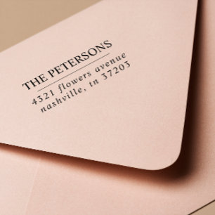 Moderne Elegante Familienname Serif Hochzeit Permastempel